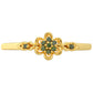 Anillo de Plata Bañada en Oro con Diamante Verde