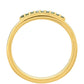 Anillo de Plata Bañada en Oro con Diamante Verde