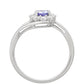 Anillo de Plata con Tanzanita AAA y Topacio Blanco