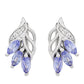 Pendientes de Plata con Tanzanita AAA y Topacio Blanco
