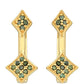 Pendientes de Plata Bañada en Oro con Diamante Verde