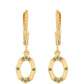 Pendientes de Plata Bañada en Oro con Diamante Verde