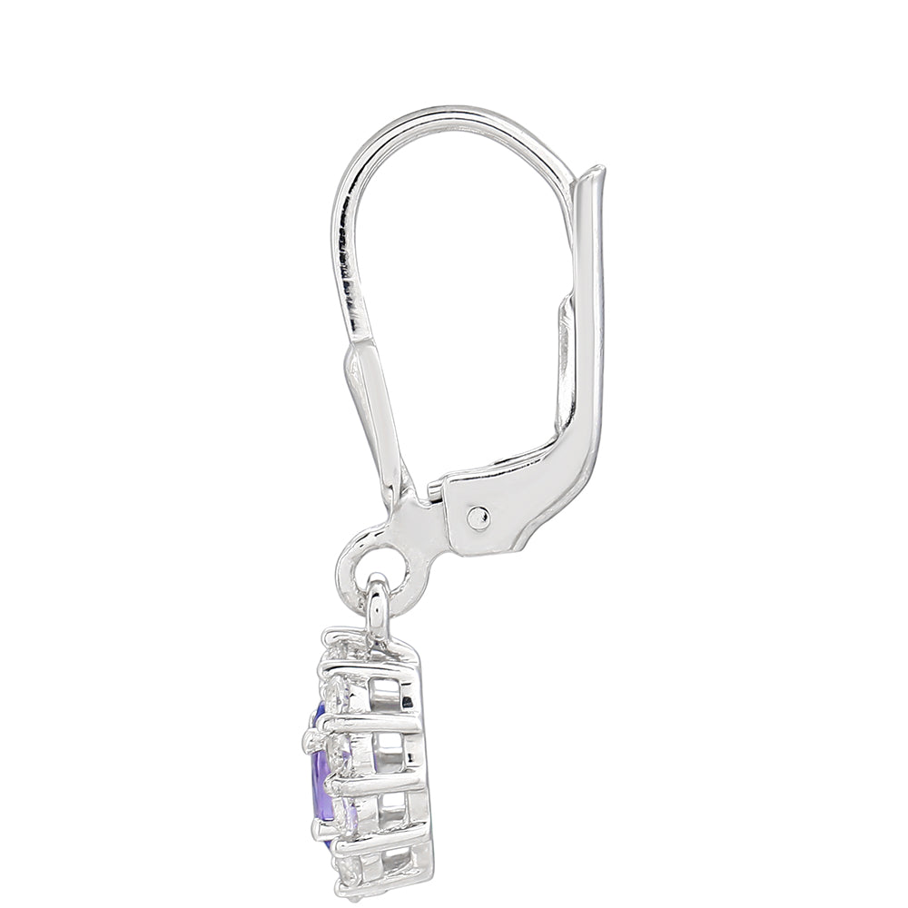 Pendientes de Plata con Tanzanita AAA y Topacio Blanco 2 