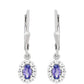 Pendientes de Plata con Tanzanita AAA y Topacio Blanco