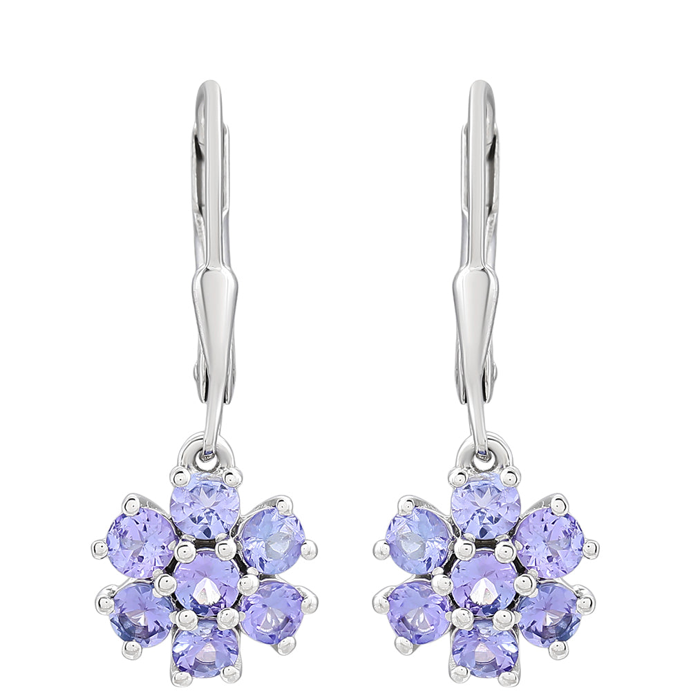 Pendientes de Plata con Tanzanita AAA 1 
