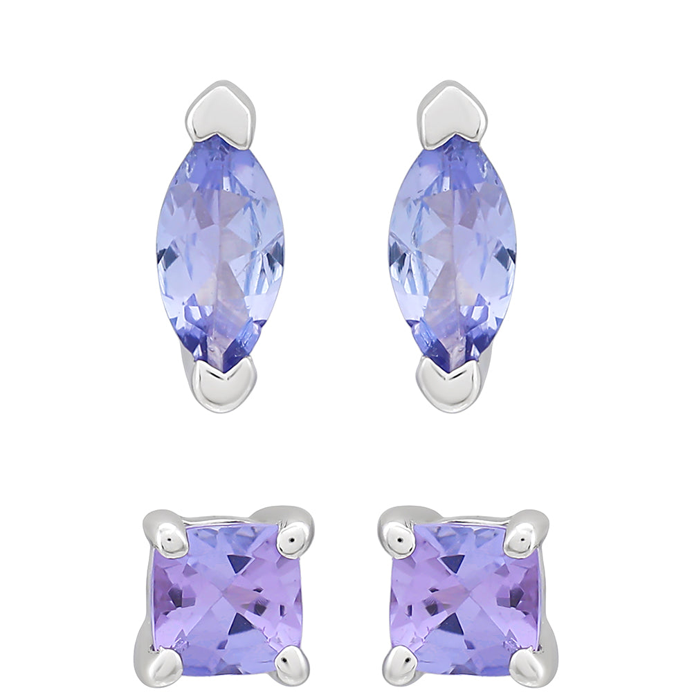 Conjunto de Plata con Tanzanita AAA ( Pendientes ) 1 