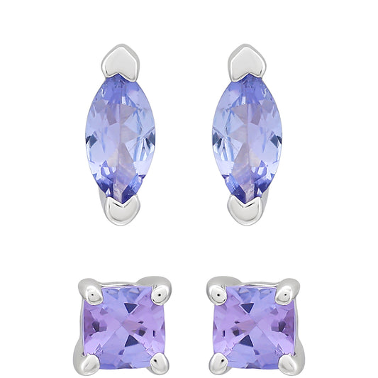 Conjunto de Plata con Tanzanita AAA ( Pendientes )