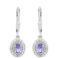 Pendientes de Plata con Tanzanita AAA y Topacio Blanco