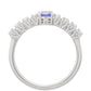 Anillo de Plata con Tanzanita AAA y Topacio Blanco