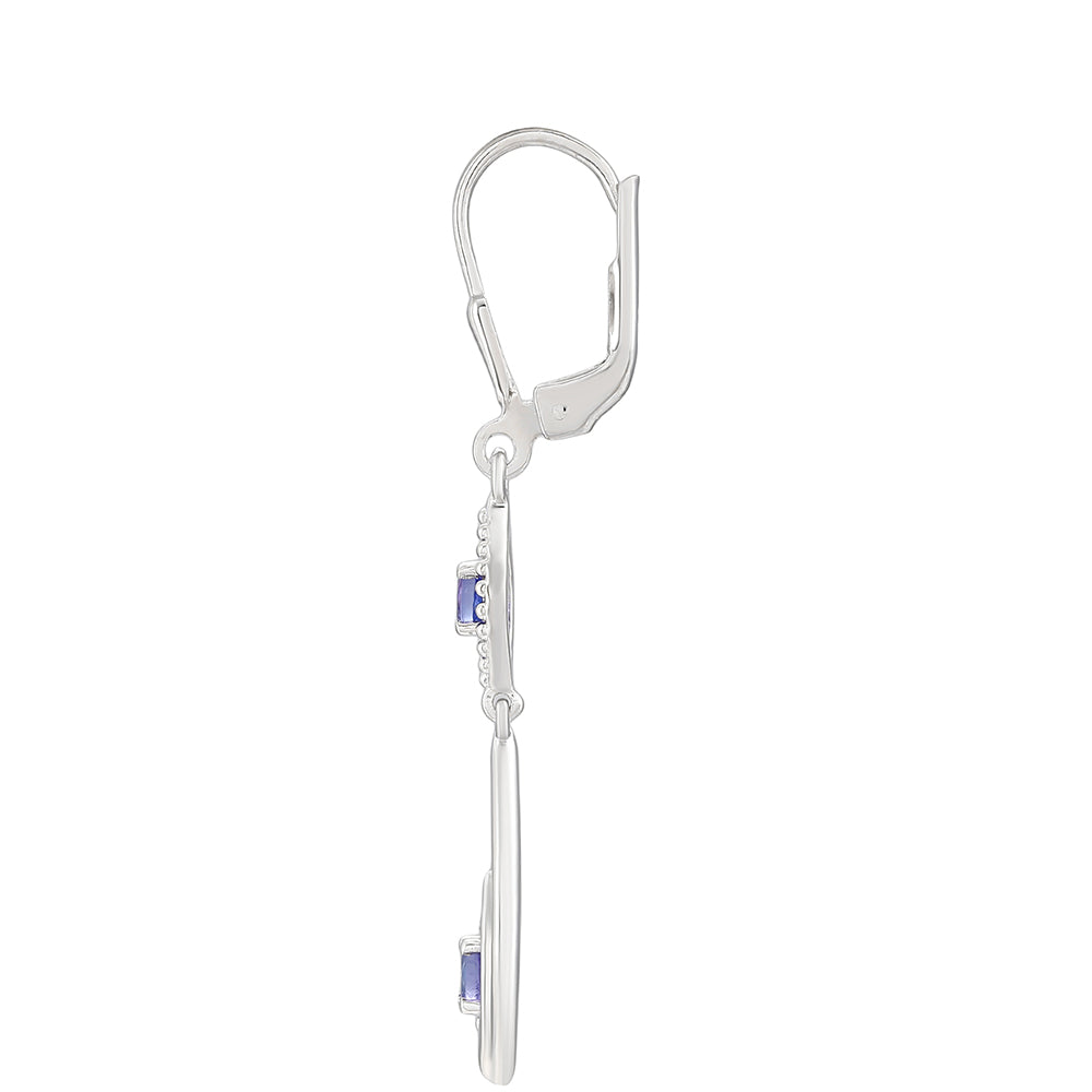 Pendientes de Plata con Tanzanita AAA 2 