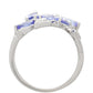 Anillo de Plata con Tanzanita AAA y Topacio Blanco