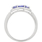 Anillo de Plata con Tanzanita AAA y Topacio Blanco