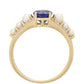 Anillo de Oro 9K con Zafiro de Tailandia y Diamante blanco