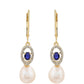 Pendientes de Oro 9K con Zafiro de Tailandia y Diamante blanco