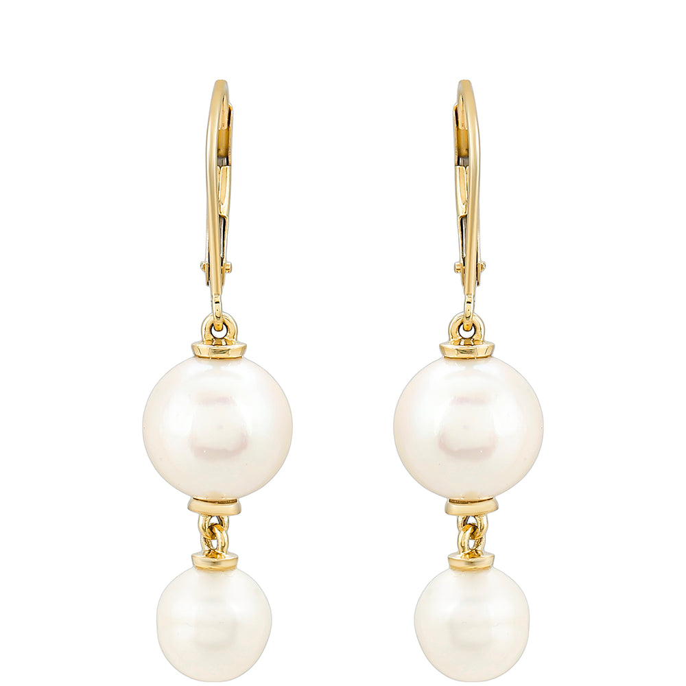 Pendientes de Oro 9K con Perla blanca de agua dulce 1 
