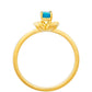 Anillo de Plata Bañada en Oro con Ópalo Azul Paraiba de Etiopía