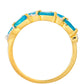 Anillo de Plata Bañada en Oro con Ópalo Azul Paraiba de Etiopía y Topacio Blanco
