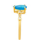 Anillo de Plata Bañada en Oro con Ópalo Azul Paraiba de Etiopía y Topacio Blanco