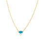 Collar de Plata Bañada en Oro con Ópalo Azul Paraiba de Etiopía y Topacio Blanco