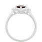 Anillo de Plata con Granate y Topacio Blanco