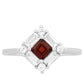 Anillo de Plata con Granate y Topacio Blanco