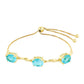 Pulsera de Plata Bañada en Oro con Cuarzo Paraiba