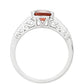 Anillo de Plata con Granate y Topacio Blanco