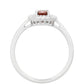 Anillo de Plata con Granate y Topacio Blanco