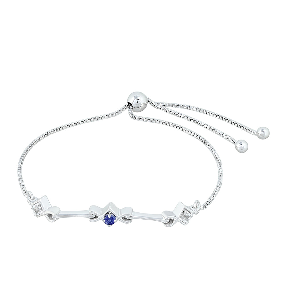 Pulsera de Plata con Zafiro de Tailandia y Topacio Blanco