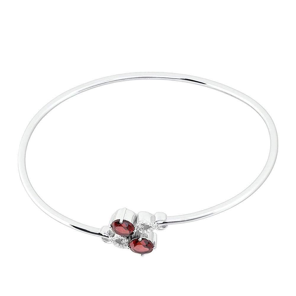 Brazalete de Plata con Granate y Topacio Blanco 2 