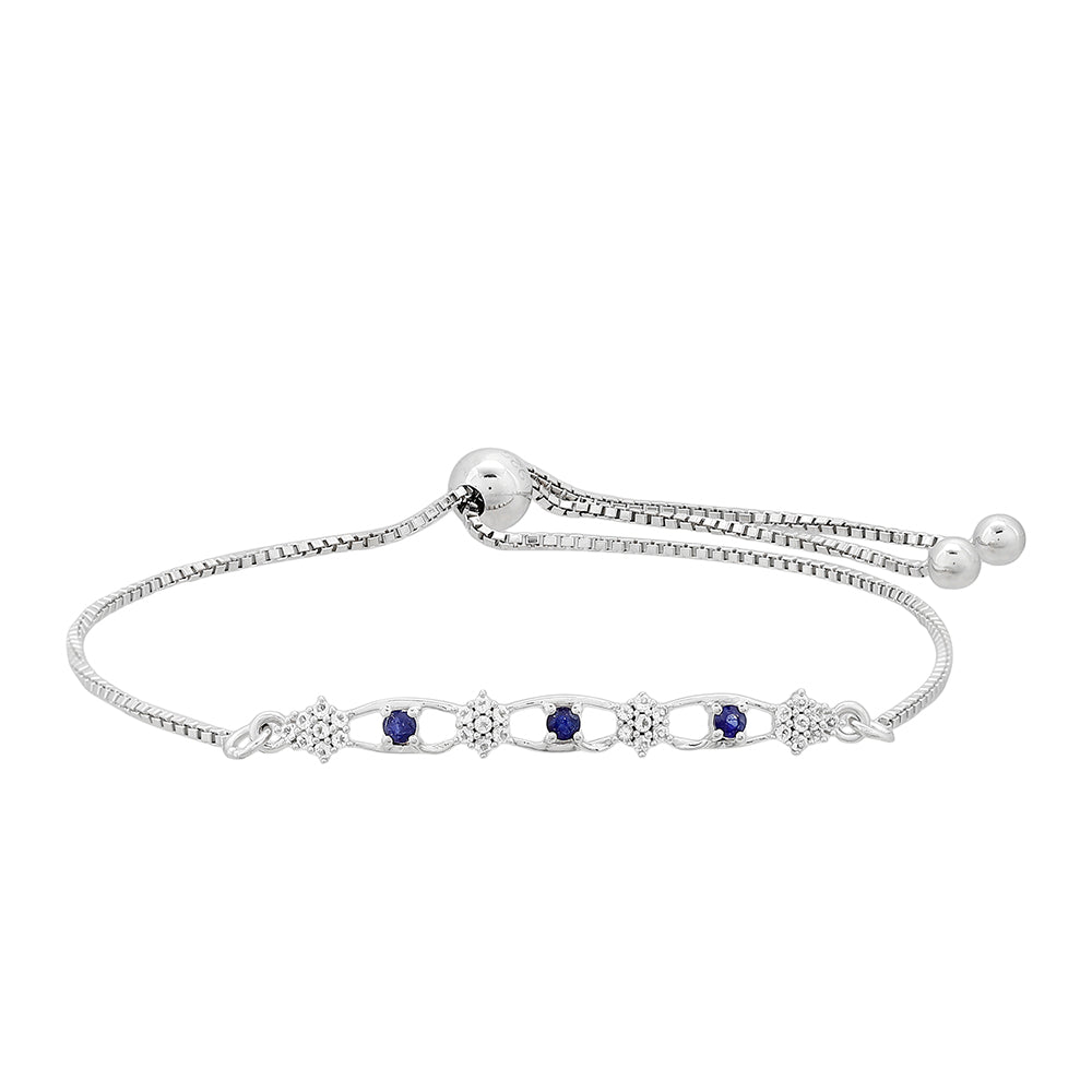 Pulsera de Plata con Zafiro de Tailandia y Topacio Blanco 1 