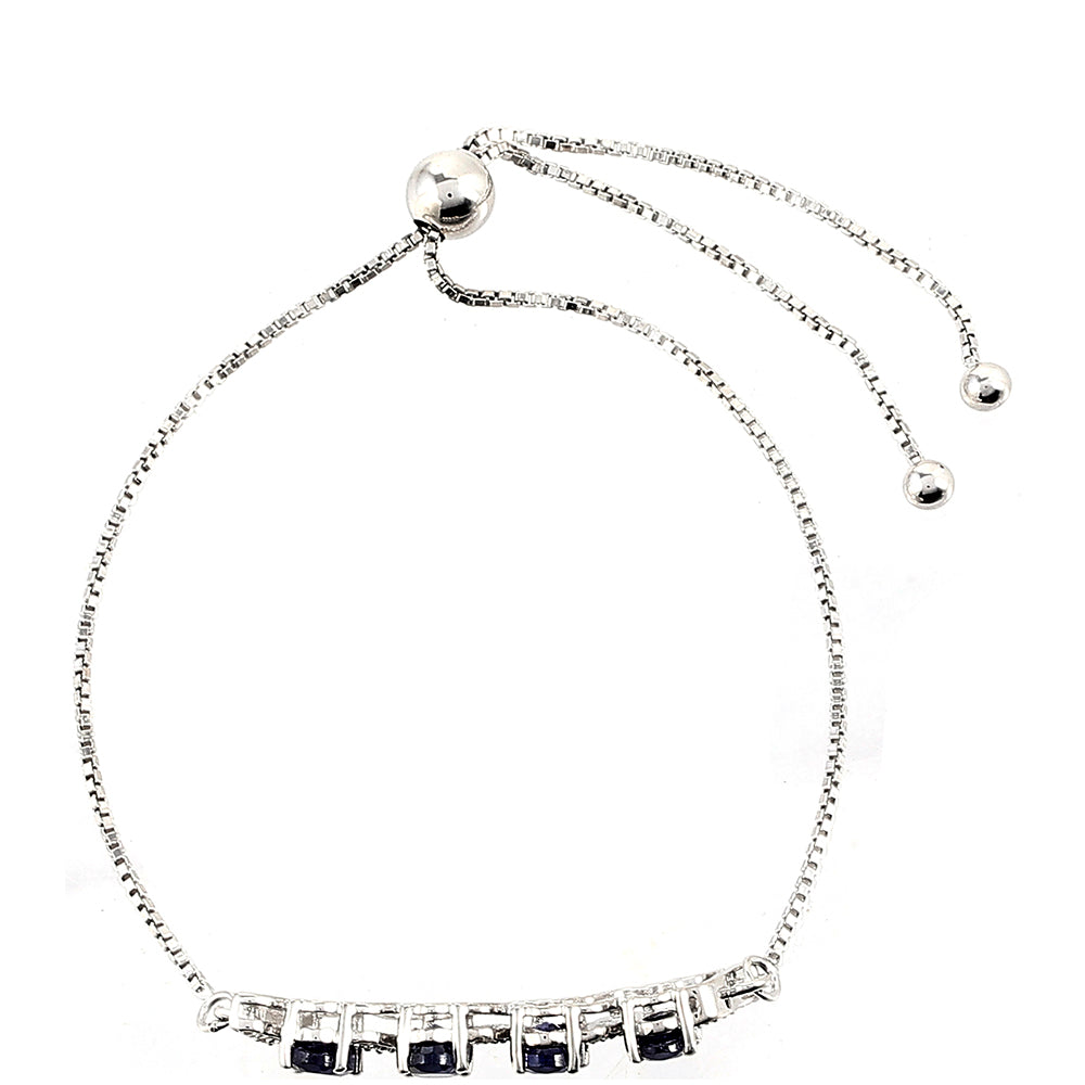 Pulsera de Plata con Zafiro de Tailandia y Topacio Blanco 2 