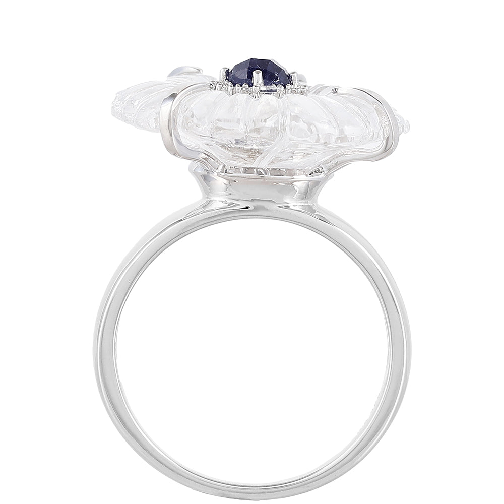 Anillo de Plata con Zafiro de Tailandia y Cuarzo de Cristal 4 