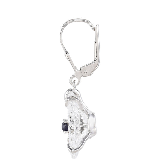 Pendientes de Plata con Zafiro de Tailandia y Cuarzo de Cristal