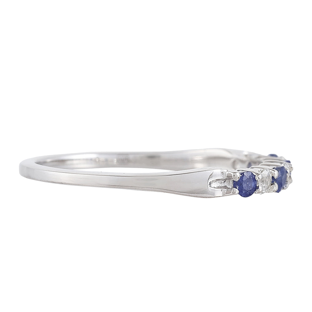 Anillo de Plata con Zafiro de Tailandia y Topacio Blanco 2 