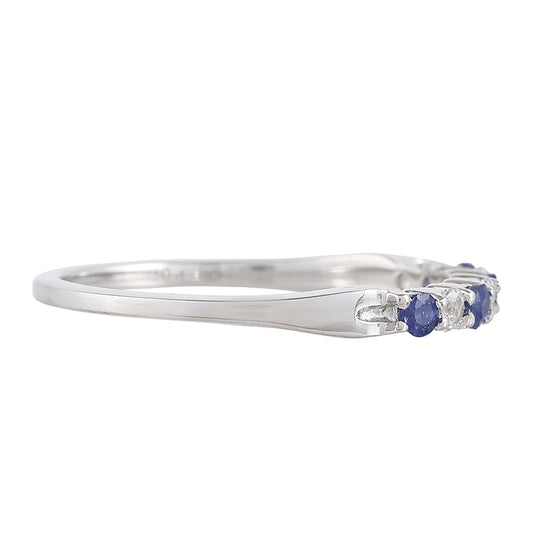 Anillo de Plata con Zafiro de Tailandia y Topacio Blanco