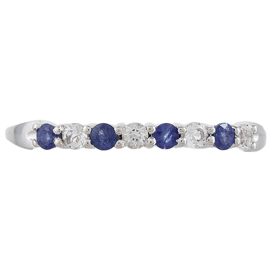 Anillo de Plata con Zafiro de Tailandia y Topacio Blanco