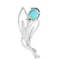Broche de Plata con Cuarzo Pavo Real y Topacio Blanco