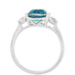 Anillo de Plata con Cuarzo Pavo Real y Topacio Blanco