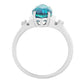 Anillo de Plata con Cuarzo Pavo Real y Topacio Blanco