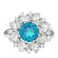 Anillo de Plata con Cuarzo Pavo Real y Topacio Blanco