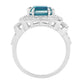 Anillo de Plata con Cuarzo Pavo Real y Topacio Blanco