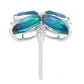 Anillo de Plata con Cuarzo Pavo Real y Topacio Blanco