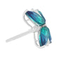 Anillo de Plata con Cuarzo Pavo Real y Topacio Blanco
