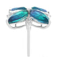 Anillo de Plata con Cuarzo Pavo Real y Topacio Blanco