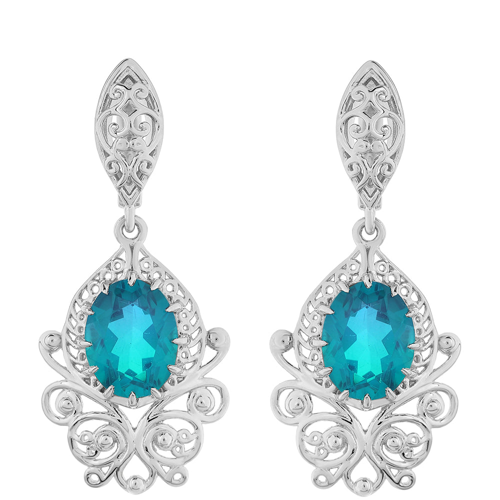 Pendientes de Plata con Cuarzo Pavo Real 1 