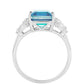 Anillo de Plata con Cuarzo Pavo Real y Topacio Blanco