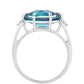 Anillo de Plata con Cuarzo Pavo Real y Topacio Blanco