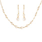 Conjunto de Plata Bañada en Oro con Perla Barroca Cultivada de Agua Dulce ( Collar +Pendientes )