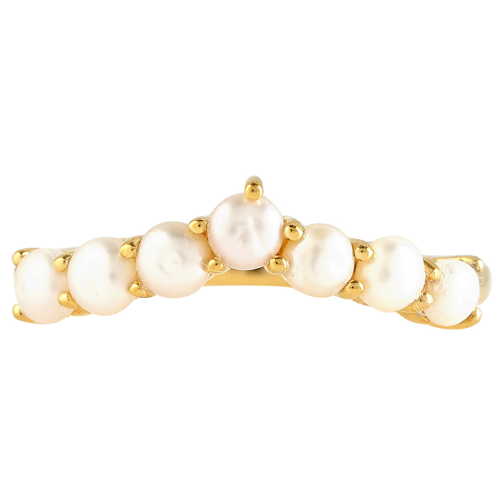 Anillo de Plata Bañada en Oro con Perla Barroca Cultivada de Agua Dulce 1 